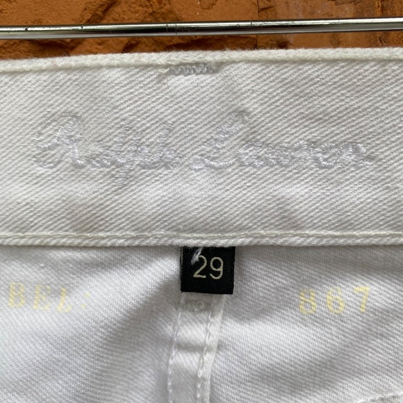 Ralph Lauren Black Label Big Pony Wide Leg Jeans White‎ Denim Size 29 - Picture 7 of 10